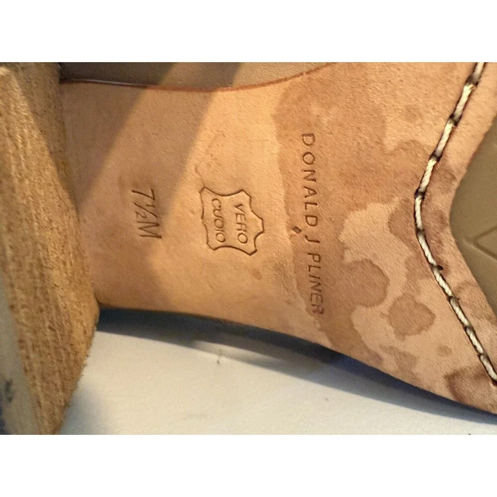 Donald J Pliner Womens Elton Leather Boots 7.5 Beige Cutout Block Heel